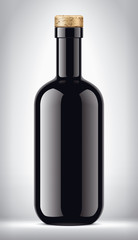 Glass bottle on Background. Version with light Cork.