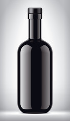 Glass bottle on Background. Version with Dark Cork.