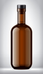Glass bottle on Background. Version with Cork.