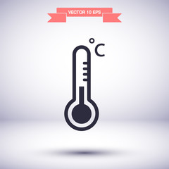 Thermometer vector icon , lorem ipsum Flat design