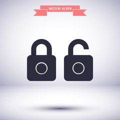 Lock dollar vector icon , lorem ipsum Flat design