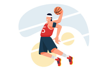 Basketball player. flat illustration