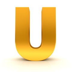 U letter 3d gold sign capital character text font © Anja