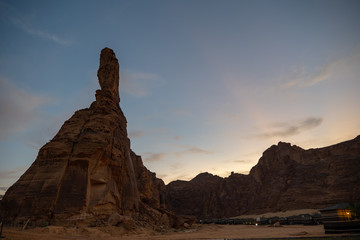 Geological rock strata (outcrops) at the ancient oasis ﻿﻿of Al Ula, Saudi Arabia