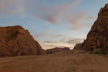 Geological rock strata (outcrops) at the ancient oasis ﻿﻿of Al Ula, Saudi Arabia
