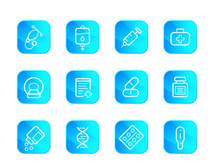 Healthcare, medical icons set, vector