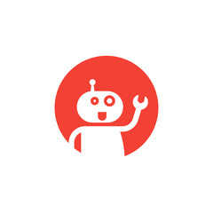robot, chatbot icon on white