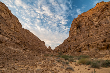Geological rock strata (outcrops) at the ancient oasis ﻿﻿of Al Ula, Saudi Arabia