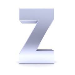 Z letter 3d silver sign
