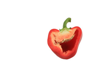 red bell pepper isolated on white background