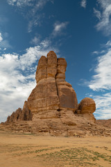 Geological rock strata (outcrops) at the ancient oasis ﻿﻿of Al Ula, Saudi Arabia