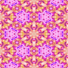 Kaleidoscope seamless- abstract design. Pattern background- ornament mosaic. Mandala- artistic illustration. Psychedelic crystal- texture decor