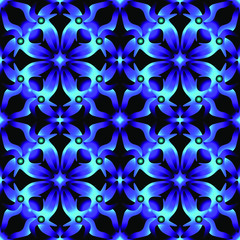 Seamless endless repeating ornament of blue shades	