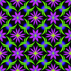 Fototapeta premium Seamless endless repeating ornament of purple and pink shades