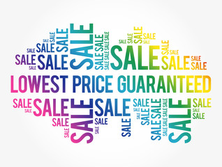 Lowest Price Guaranteed words cloud, business concept background