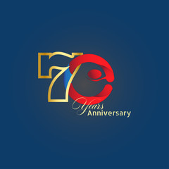 70 Years Anniversary Celebration Vector Template Design Illustration
