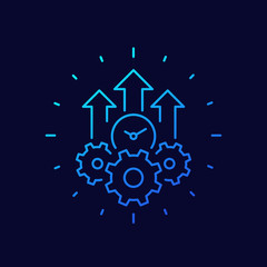 efficiency growth icon, linear vector