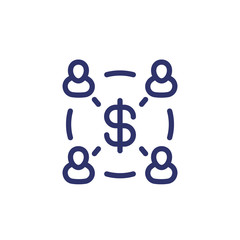 Employee cost, salary line icon