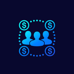 Obraz premium Employee costs, wages vector icon