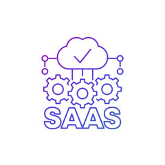 Saas line icon, Software as a service