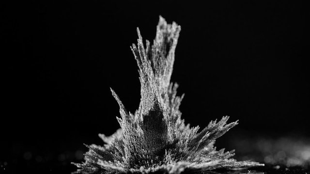 Iron powder under the influence of a magnetic field. Abstract background.