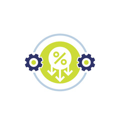 cost optimization and reduction icon on white