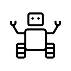 Robot icon vector. Thin line sign. Isolated contour symbol illustration