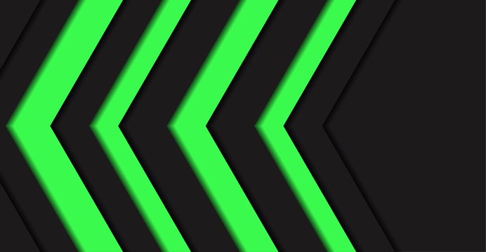 Abstract Green Light Arrow Direction Black Blank Space Background