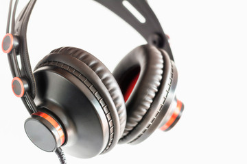 Fototapeta na wymiar High-quality headphones on a white background.