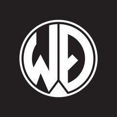 WQ Logo monogram circle with piece ribbon style on black background