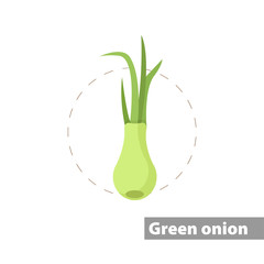 Green onion color icon. isolated vector illustration