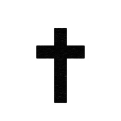 Christian religion symbol object isolated for web. Wooden cross icon on white.