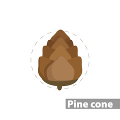 Pinecone color icon. isolated vector illustration