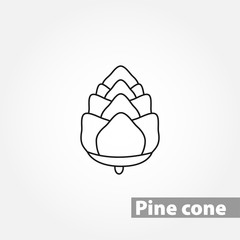 Pinecone thin line vector icon
