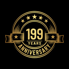 Fototapeta premium 199 years anniversary celebration logotype. Vector and illustration.