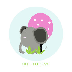 Cute Elephant vector simple illustration