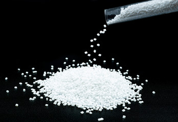 Close up of  plastic polymer granules, Plastic beads