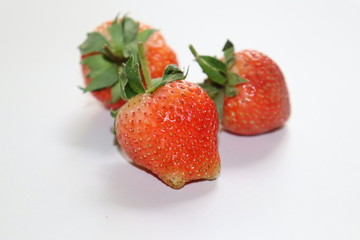 strawberries on white background
