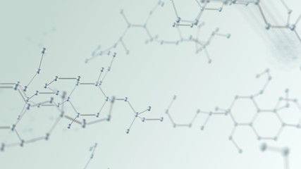 Chemical Molecular Structure 3D illustration background