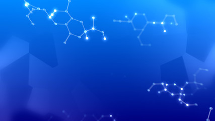 Chemical Molecular Structure 3D illustration background