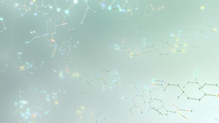 Chemical Molecular Structure 3D illustration background