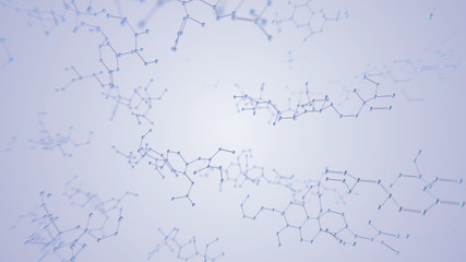 Chemical Molecular Structure 3D illustration background
