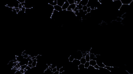 Chemical Molecular Structure 3D illustration background
