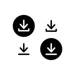 Downloading set icon. Black arrows icons. Download sign. Vector illustration for web.