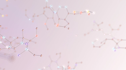 Chemical Molecular Structure 3D illustration background