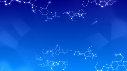 Chemical Molecular Structure 3D illustration background