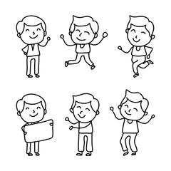 Happy Kids and education doodles hand drawn vector sketch illustration