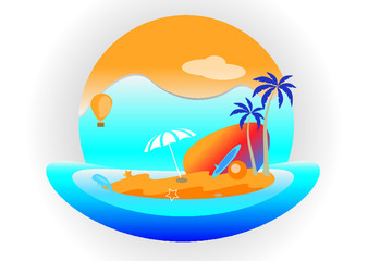 Fototapeta na wymiar logo on the summer theme for the site
