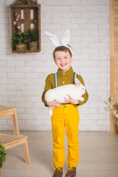 Boy with a rabbit