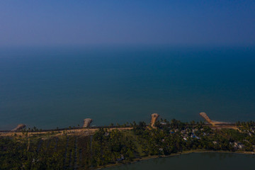 Fototapeta na wymiar aerial view cherai,kerala